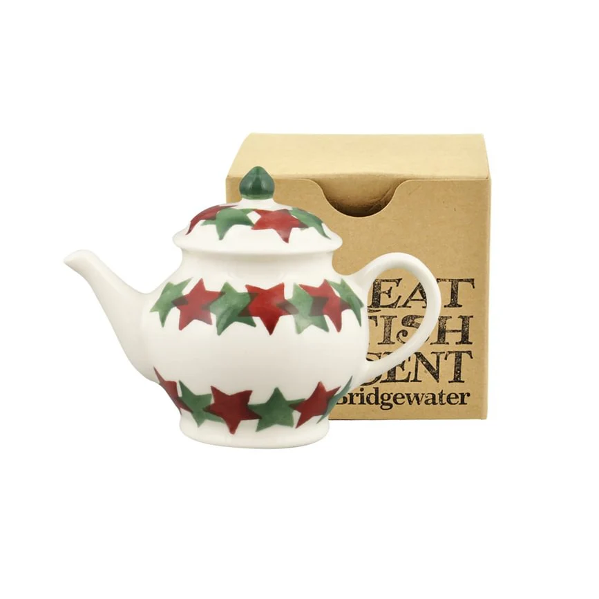 Emma Bridgewater Christmas Stars Tiny Teapot Decoration in Box - Image 3
