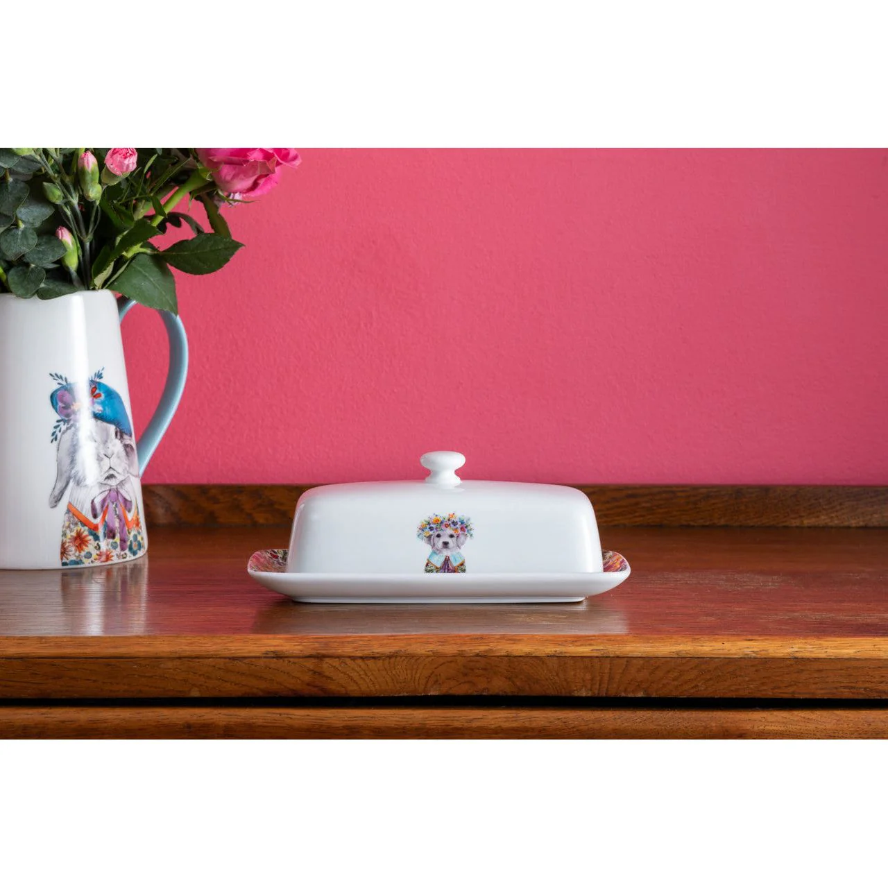 Mikasa Tipperleyhill Porcelain Puppy Butter Dish - Image 3
